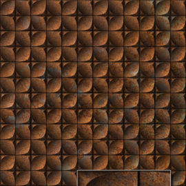 Cast Iron Squares Rusted 4' x 8' Panels (Fusion, Metallics Collection)