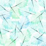 Leaves Modern Blue Green 4' x 8' Panels (Fusion, Organics Collection)