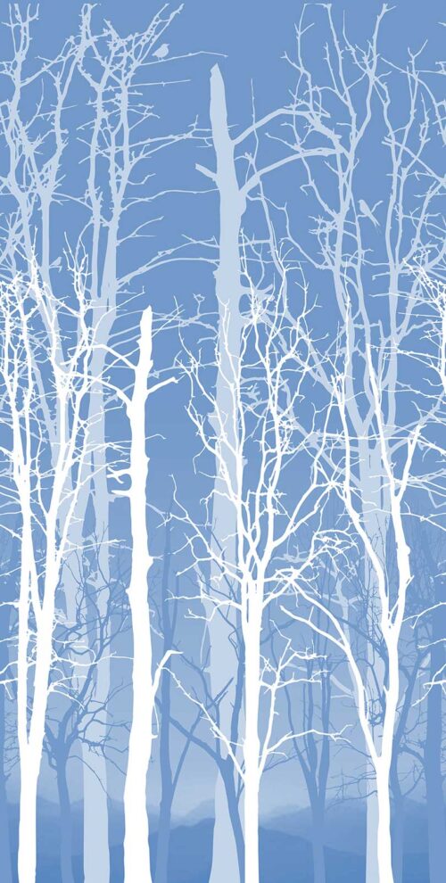 Winter Trees Blue, 4' x 8' Panel (Fusion, Photographic & Illustrated Collection)