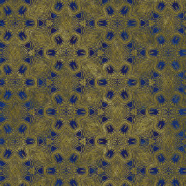Cobalt and Gold Mandala, 4' x 8' Panel (Fusion, Metallics Collection/Patterns and Color Collection)