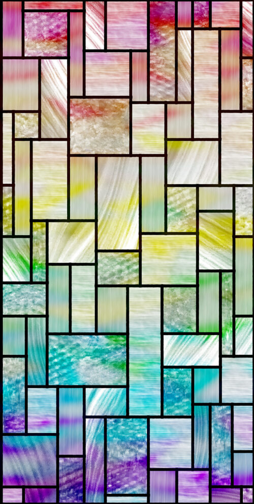 Glass Block, Rainbow, 4' x 8' Panel (Fusion, Patterns and Color Collection/Stone and Tile Collection)