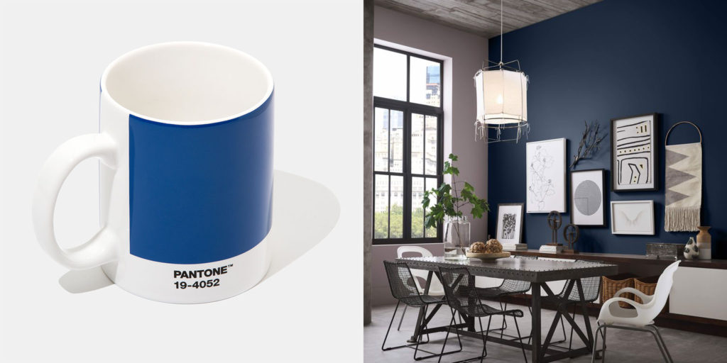 Both Pantone and Sherwin-Williams selected deep, classic blues for their 2020 Color of the Year. Shown here is Pantone Classic Blue and Sherwin-Williams Naval.