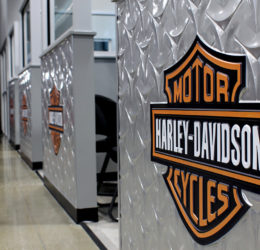 The Formula | Japanese Weave + Diamond Brushed with Harley-Davidson Logo (MirroFlex Custom Tooling)
