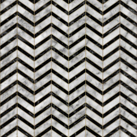 Deco Herringbone Marble Tiles 6 inch