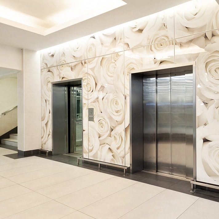 Custom-printed wall panels offer personalization options for any commercial space.