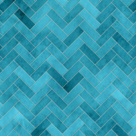 Herringbone in Calypso Blue