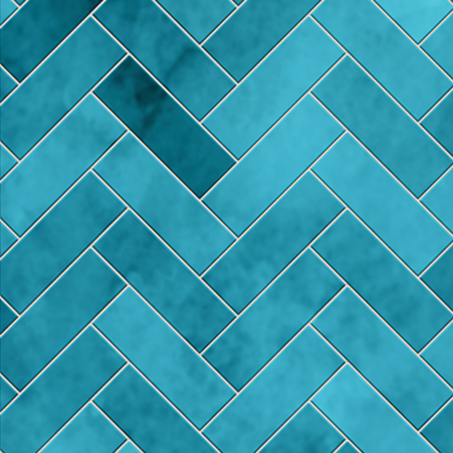 Herringbone Tiles Calypso Blue